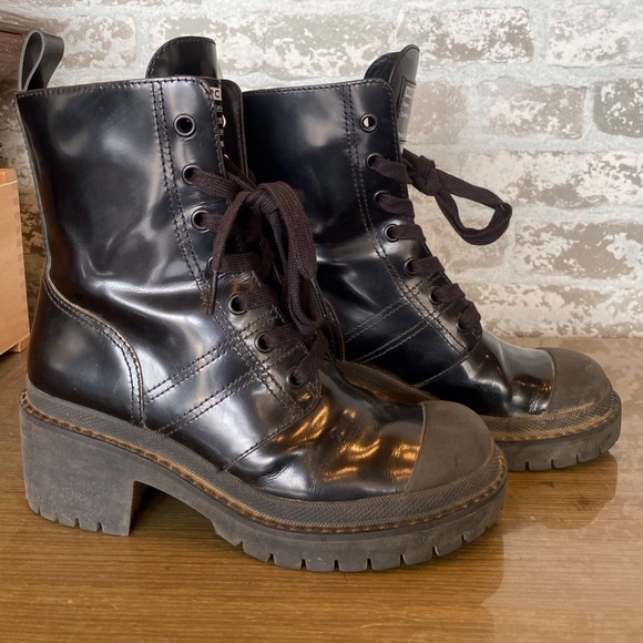 Marc Jacobs Patten Leather Bristol Combat boots sz 38.5 - Picture 5 of 6